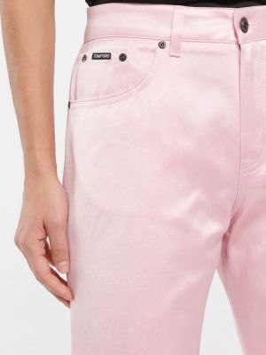 Džínsy s rovným strihom s vysokým pásom Tom Ford ružová