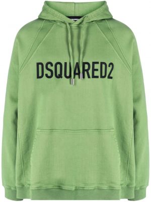 Raštuotas džemperis su gobtuvu Dsquared2 žalia