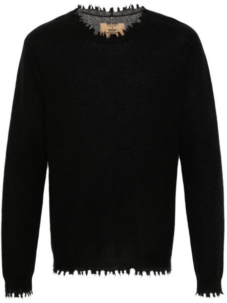 Пуловер с протрити краища Uma Wang черно