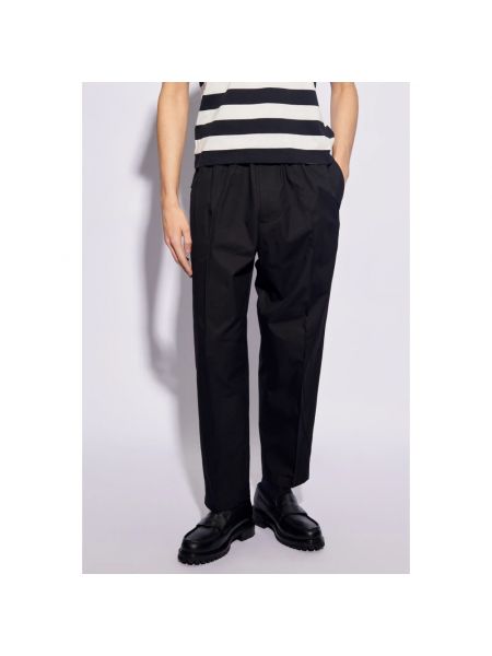 Pantalones de algodón Jil Sander negro