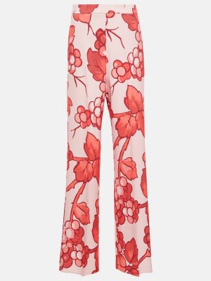 Pantaloni dritti a vita alta a fiori Etro rosa