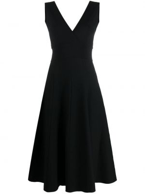 Μίντι φόρεμα με λαιμόκοψη v P.a.r.o.s.h. μαύρο
