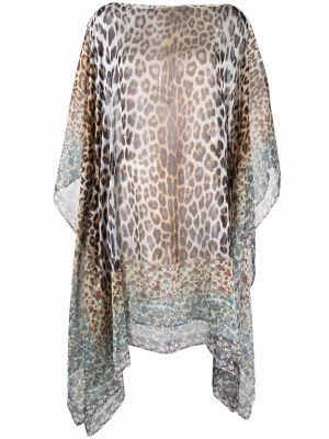 Leopard trykt topp Faliero Sarti brun