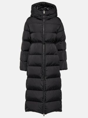 Péřový kabát s kapucí Moncler černý