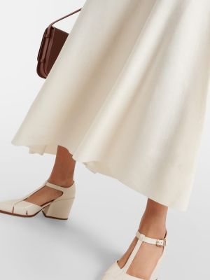 Μάλλινη μίντι φόρεμα κασμίρ Gabriela Hearst λευκό