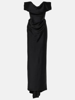 Satynowa sukienka długa Vivienne Westwood czarna
