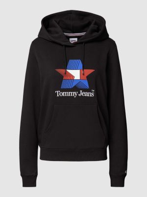 Bluza z kapturem w gwiazdy z nadrukiem Tommy Jeans czarna