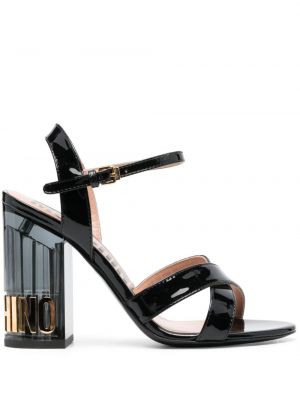 Kožené sandály Moschino černé