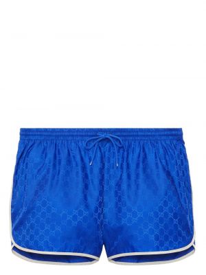 Shorts à imprimé en jacquard Gucci bleu