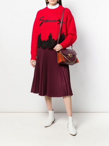 Sweter koronkowy Givenchy czerwony