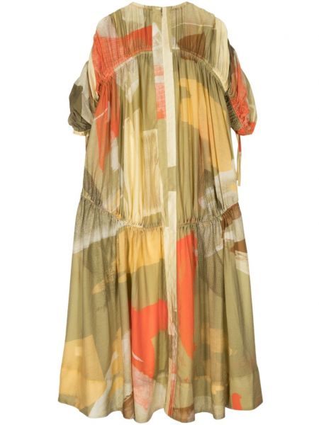 Sukienka długa z nadrukiem w abstrakcyjne wzory Lee Mathews