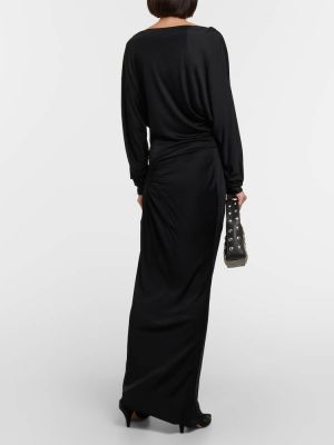 Μίντι φόρεμα από ζέρσεϋ Khaite μαύρο