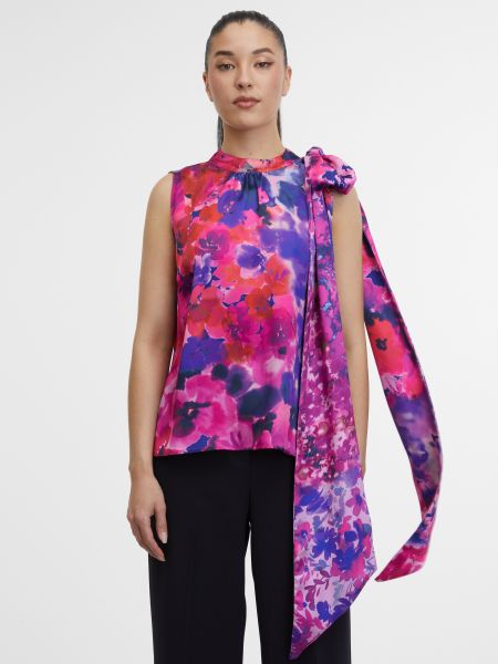 Květinové tričko Orsay fialové