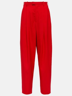 Pantaloni dritti di lana Marni rosso