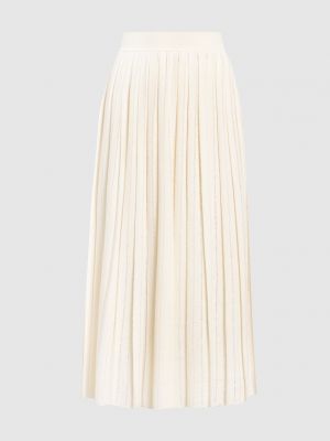 Плиссированная шелковая юбка Loro Piana бежевая