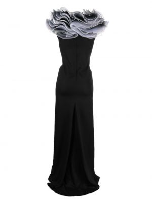 Abendkleid mit v-ausschnitt mit rüschen Ana Radu schwarz