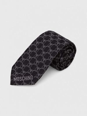 Hedvábná kravata Moschino černá