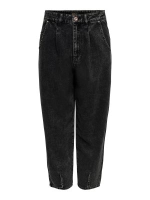 Bavlnené džínsy s vysokým pásom na zips Only - čierna
