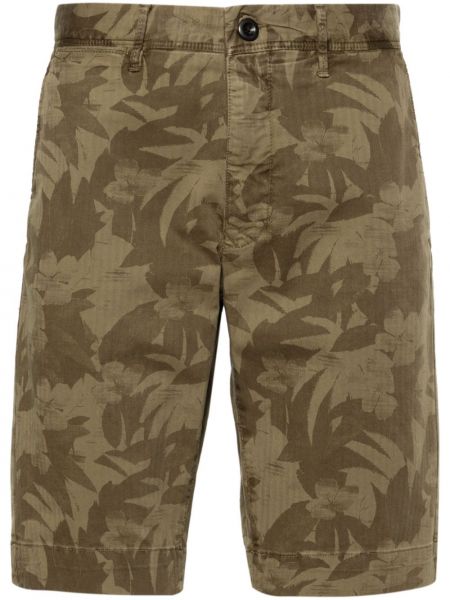 Bermuda kratke hlače s cvjetnim printom s printom Incotex zelena