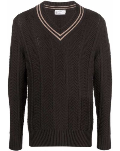 Jersey de cachemir con escote v de tela jersey Ballantyne marrón