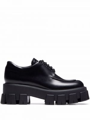 Pantofi cu șireturi din dantelă Prada negru