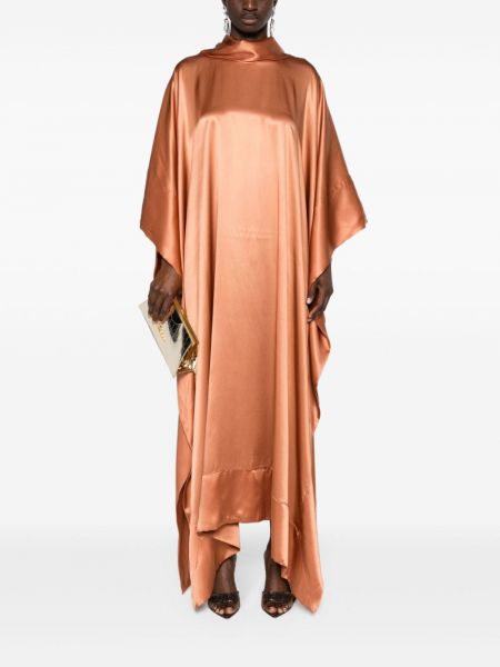 Jedwabna sukienka długa Taller Marmo pomarańczowa