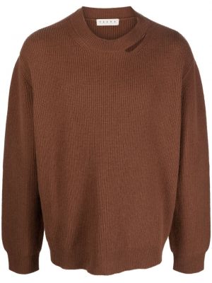 Вълнен пуловер Paura кафяво