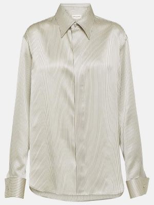 Pruhovaná hedvábná saténová košile Saint Laurent