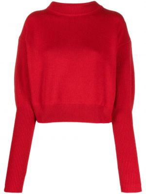 Кашмирен пуловер Alexander Mcqueen червено