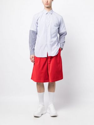 Shorts en coton plissées Comme Des Garçons Shirt rouge