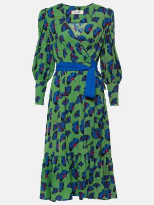 Zielona sukienka midi z nadrukiem Diane Von Furstenberg