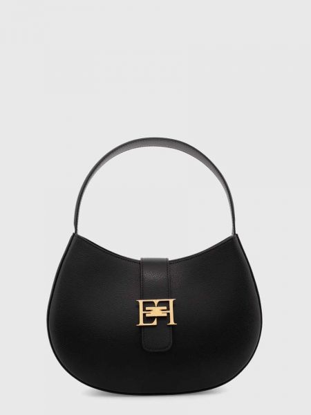 Шкіряна сумка шопер Elisabetta Franchi чорна