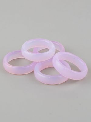 Кольцо бусики-колечки розовое