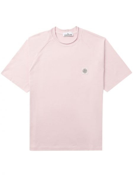 Памучна тениска Stone Island розово