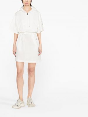 Bavlněné mini šaty s kapucí Moncler bílé