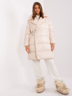 Pikowana kurtka z kieszeniami Fashionhunters beżowa