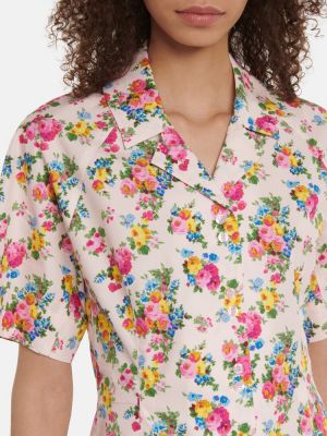 Bombažna srajca s cvetličnim vzorcem Sportmax roza
