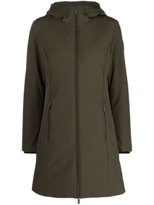 Kabát na zips s kapucňou Woolrich zelená