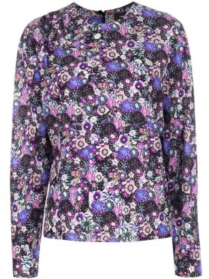 Svilena bluza s cvetličnim vzorcem s potiskom Isabel Marant vijolična