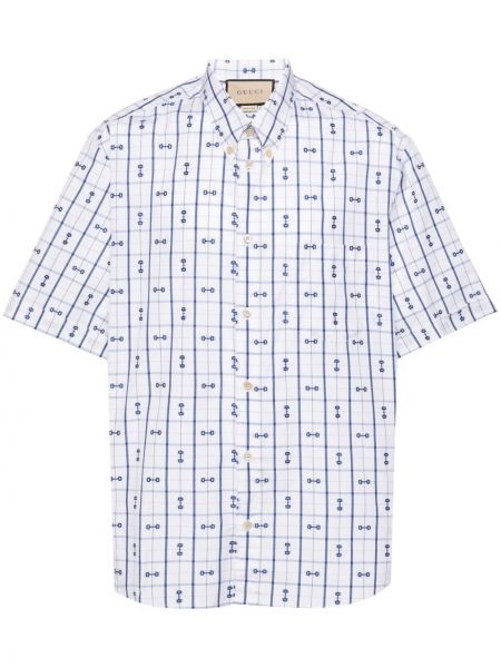 Βαμβακερό πουκάμισο με σχέδιο Gucci