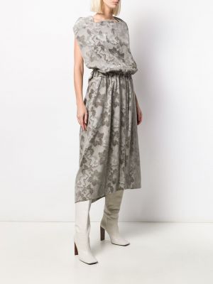 Žakárové květinové šaty Comme Des Garçons Pre-owned šedé