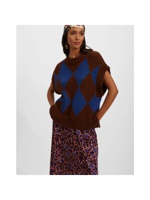Sweter wełniany z wzorem argyle La Doublej