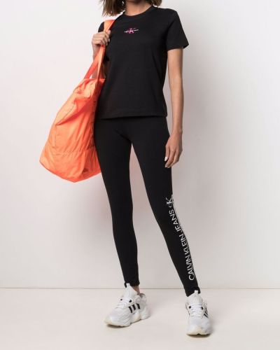Leggings con estampado Calvin Klein Jeans negro