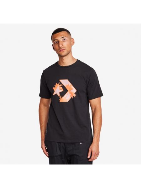 T-shirt à motif chevrons à motif étoile Converse noir