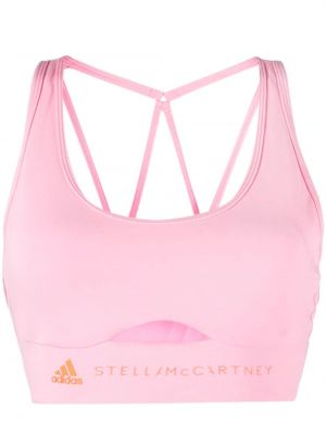 Športni modrček s potiskom Adidas By Stella Mccartney roza