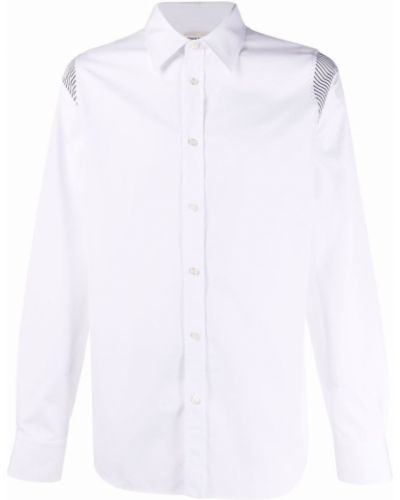 Camisa con botones a rayas Alexander Mcqueen blanco