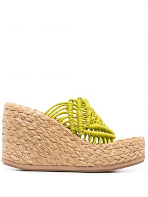 Sandale din piele cu pană Paloma Barcelo verde