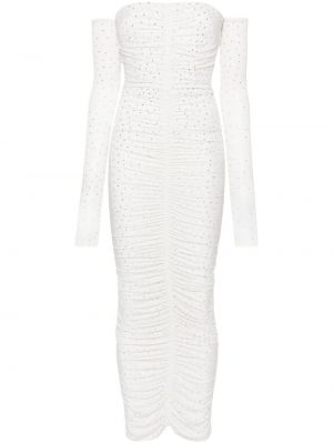 Κοκτέιλ φόρεμα με πετραδάκια Alex Perry λευκό