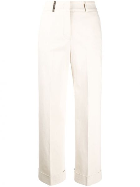 Pantalones de cintura alta Peserico blanco