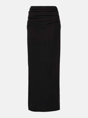 Falda midi de terciopelo‏‏‎ de tela jersey Velvet negro